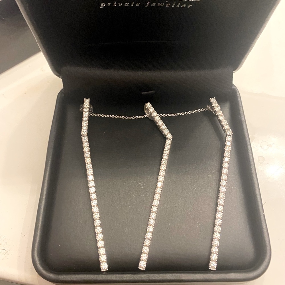 Authentic Diamond Drop Necklace & Earring Set